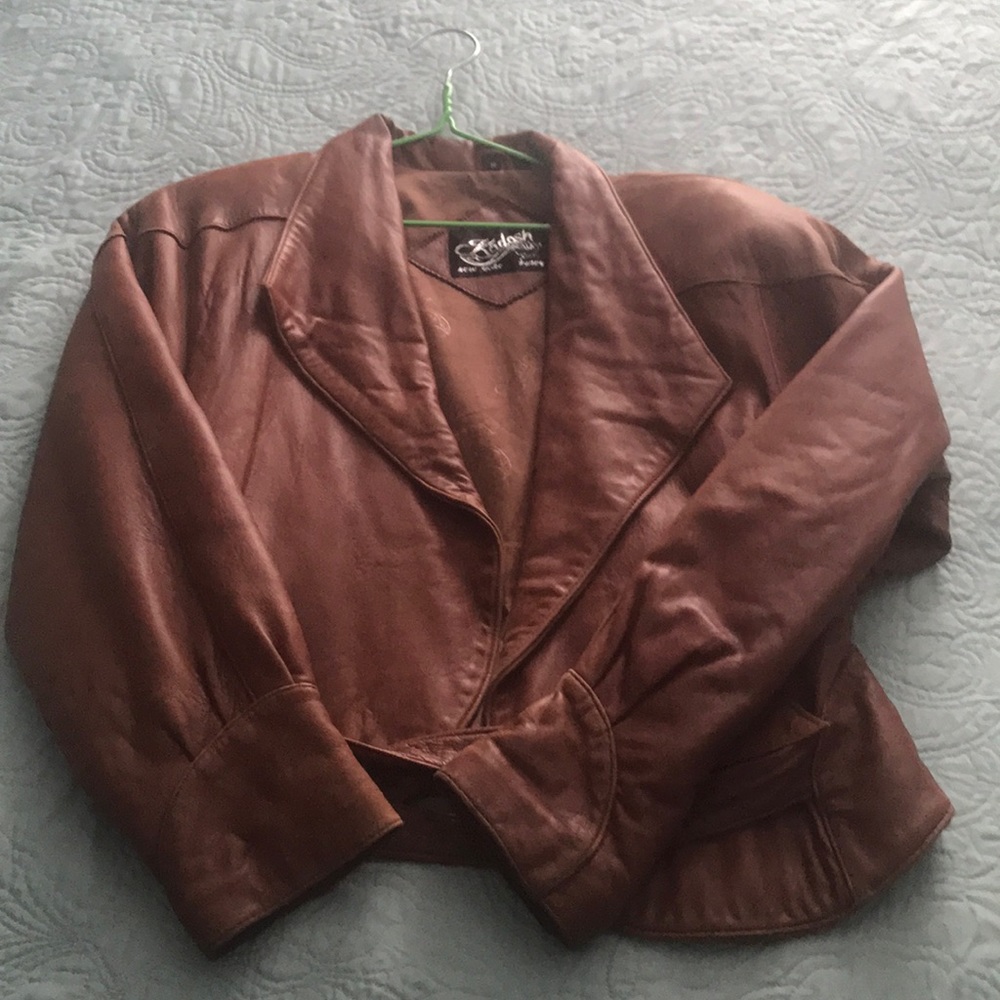 Vintage 1980s Kadosh Brown Leather Jacket